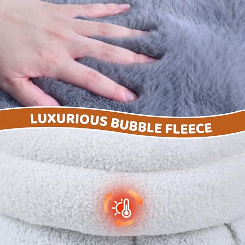 3 in 1 Semi Enclosed Self Warming Burrow Cat Bed Sleeping Cave (Style- Gray)