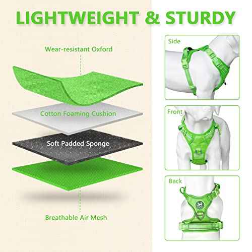 No Pull Dog Harness (Medium / Green(Matching Trim))