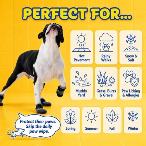 4 Pack Soft Upper & Flexible Sole Dog Summer Shoes for Hot Pavement (Gray / XL)