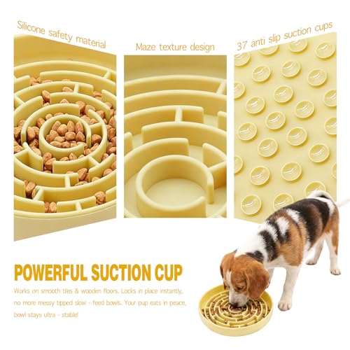 Silicone Slow Feeder Dog Bowls (Yellow)