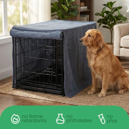 Dark Blue Dog Crate Cover (Dragonstone / 30.0"L x 19.0"W x 21.0"H)