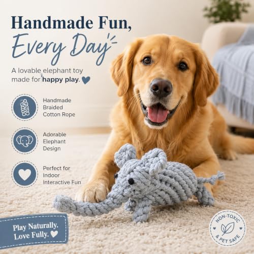 Dog Rope Toy Puppy Teething Chew Toy (Grey Elephant)