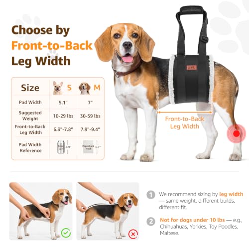 Adjustable Dog Sling for Medium Dogs Soft Post (Grey & Black / Medium)