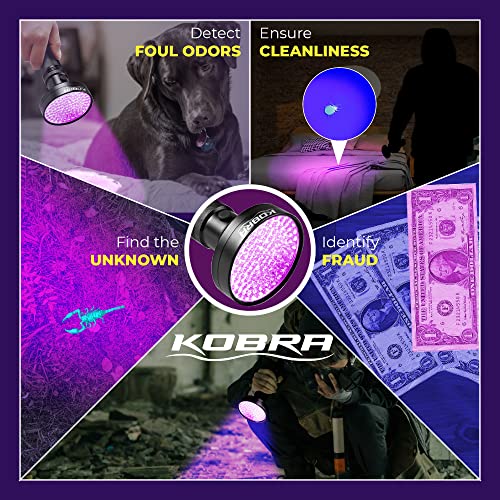 Kobra UV Black Light Flashlight 395nm (Black / 100 LED)
