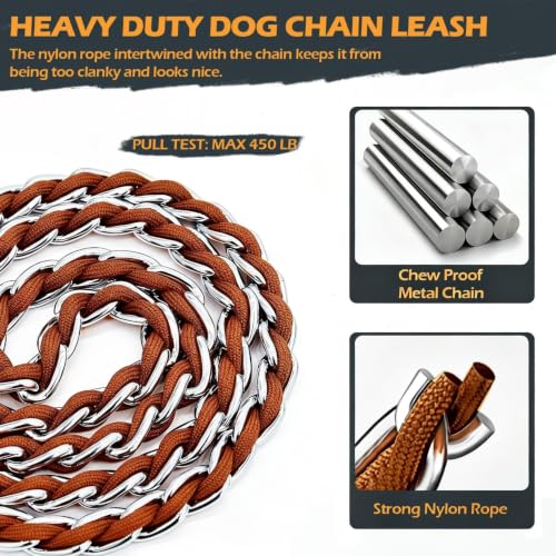 Chain Dog Leash (brown / 7.25FT(5-30lb))