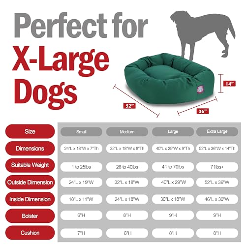 52 Inch Bagel Calming Dog Bed Washable (Green)