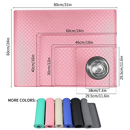 Pet Placemat for Dog and Cat (24.5"L x 16.5"W / Pink)