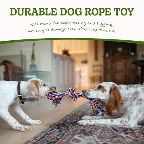 Dog Rope Toy for Large Dogs Heavy Duty Dog Chew Toys for Aggressive Chewers (2 Pack-Large / Large)