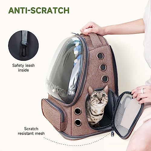 Cat Backpack Carrier Large Space Bubble Backpack up to 12lbs Khaki (Khaki)