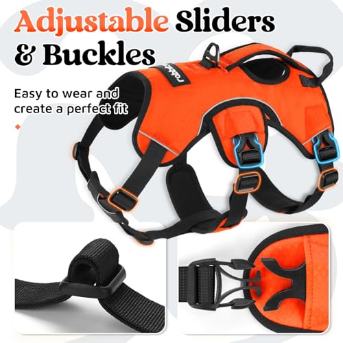 Escape Proof Dog Harness for Large (Orange / Large)