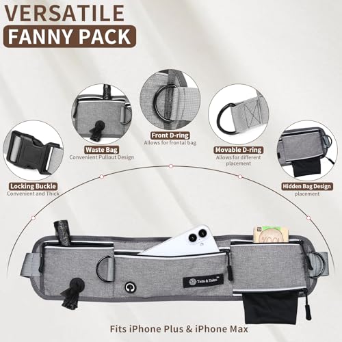 Hands Free Dog Leash for One Dog Up to 125 lb (Gray / One Dog)