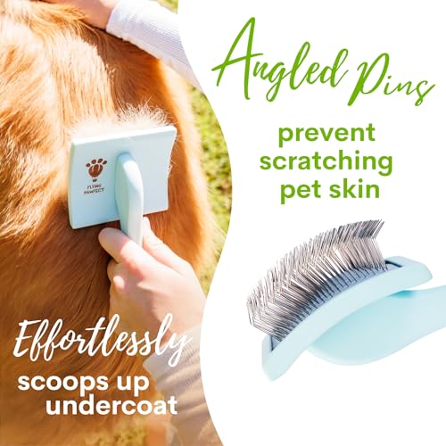 Slicker Brush for Dogs (Coral / Curved Medium)