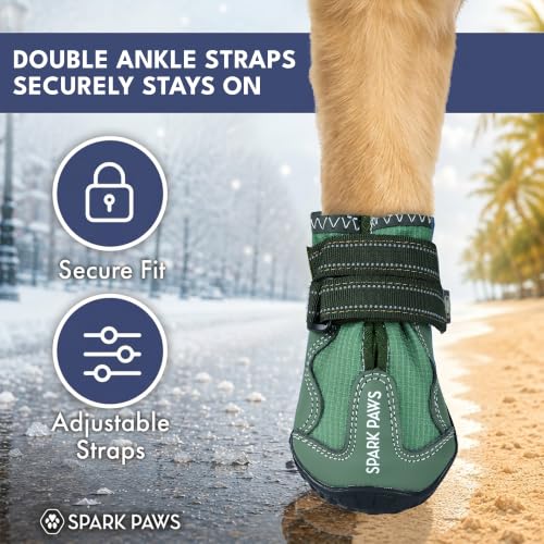 365 Dog Shoes (365 Green / Size 1: 1.6"x1.97"(W*L) (Pack of 4))