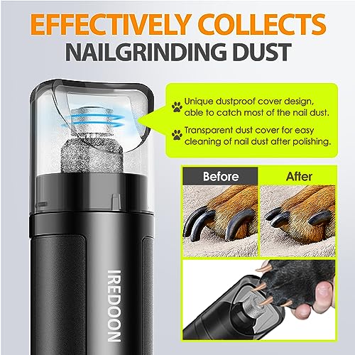 Dog Nail Grinder with 4 LED Lights (Black)