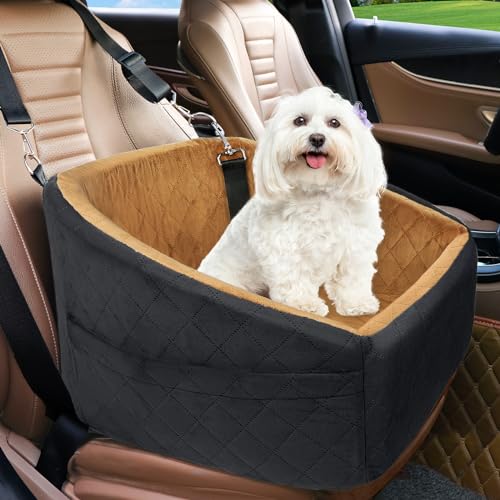 Dog Car Seat for Small Medium Dogs (Black/brown)