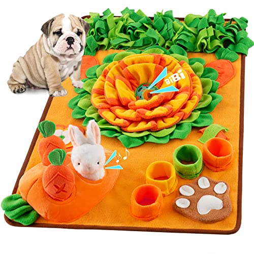 Pet Snuffle Mat for Dogs Sniff Mat Nosework Feeding Mat Slow Feeder Interactive Dog Puzzle Toys for Training and Stress Relief Encourages Natural Foraging Skills (29.5''x18.9'')