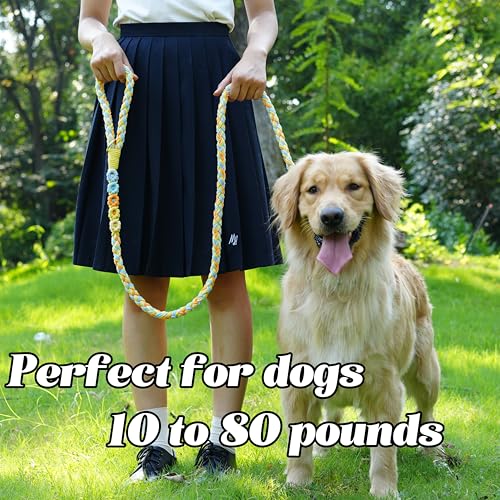 5FT Braided Cotton Rope Leash for Small (Sunshine Breeze)