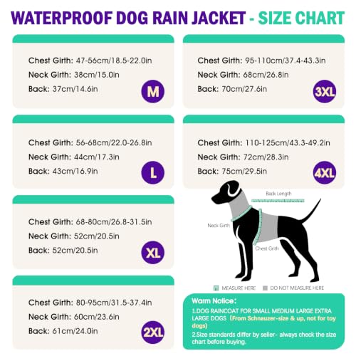 Dog Raincoat Waterproof Dog Rain Jacket with Hood Black XL (Black / X-Large)