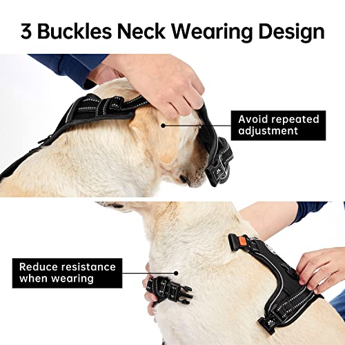No Pull Dog Harness with Leash Set (Black / X-Small)