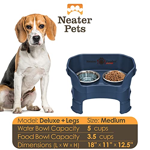 Neater Feeder Deluxe Mess (Medium + Standard Bowl / Dark Blue)