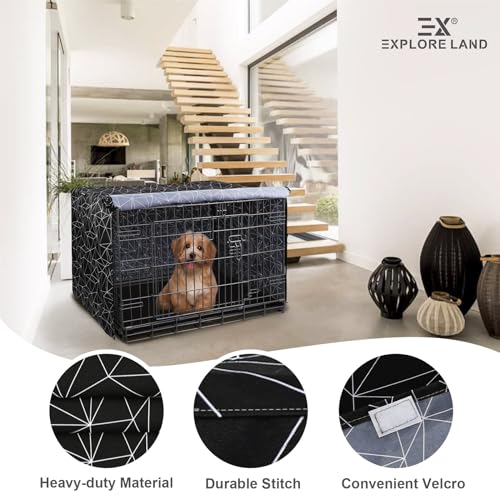 Pattern Dog Crate Cover (Black and White / 24.0"L x 18.0"W x 20.0"H)