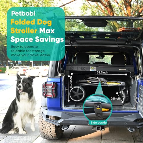 Dog Stroller for Large Medium Dogs up to 80 lbs (Black&Yellow)
