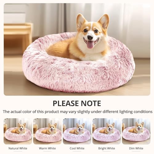 Calming Dog Bed Medium Size Dog (Smoke Pink / 27.0"L x 27.0"W x 8.0"Th)