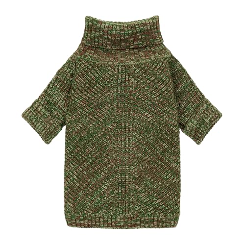 Knitted Turtleneck Dog Sweater (X-Small / Heather Green)