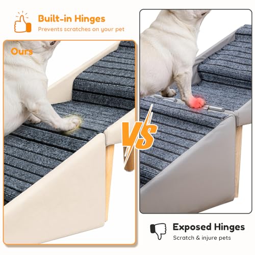17" H Dog Stairs for Small Dogs (Beige / 17" H)