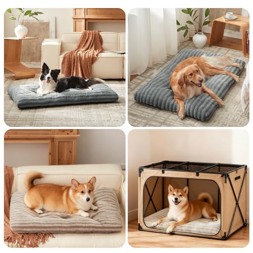 Washable Dog Bed Large Sized Dogs (Brown / 35.0"l x 23.0"w x 3.5"th)