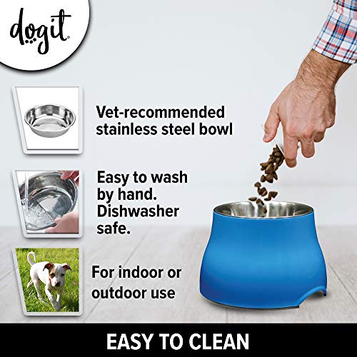 Elevated Dog Bowl (Small / Blue)