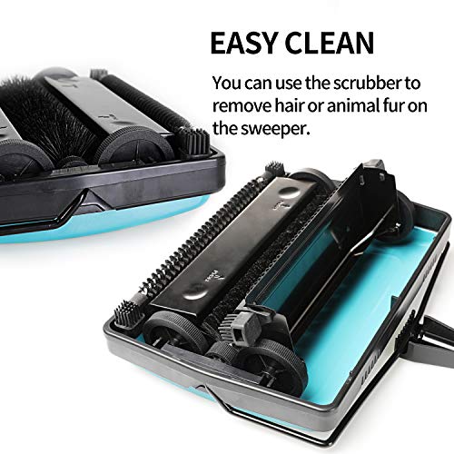 Carpet Sweeper Cleaner Manual Household Sweeper Lightweight Blue (11"L x 7.87"W)