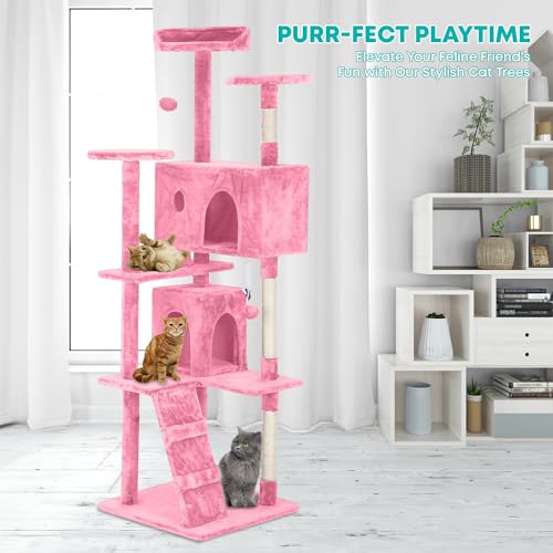 70" Cat Tree Tower (Pink)