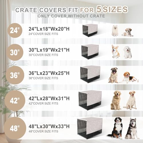 Breathable Dog Crate Cover (24"L x 18"W x 20"H / Dog Print)