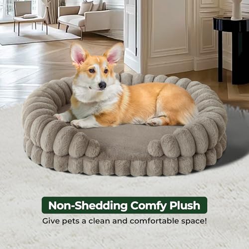 Calming Dog Bed for Medium Sized Dogs (Oatmeal / Medium)