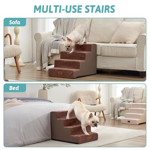 Dog Stairs for Small Dogs (Brown / 17.7x23.6x17.7 inch)