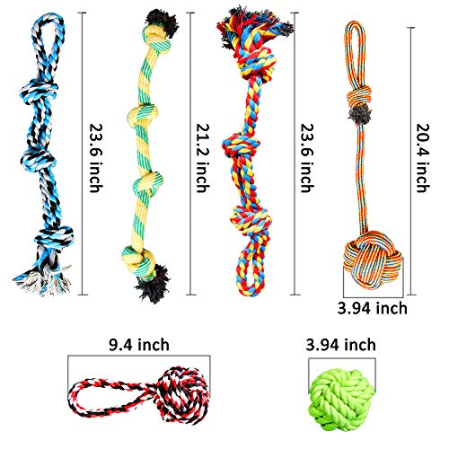 6 Pack Large Dog Rope Toys (Multicolored / 6 Piece Assortment)