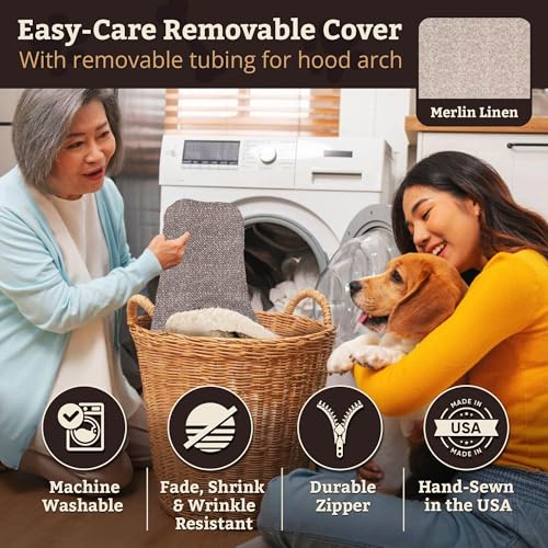 Rectangle Cozy Cave Dog Bed (Merlin Linen / Medium)
