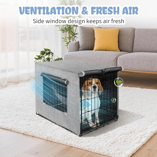 Dog Crate Cover (30.0"L x 19.3"W x 21.3"H / Grey)