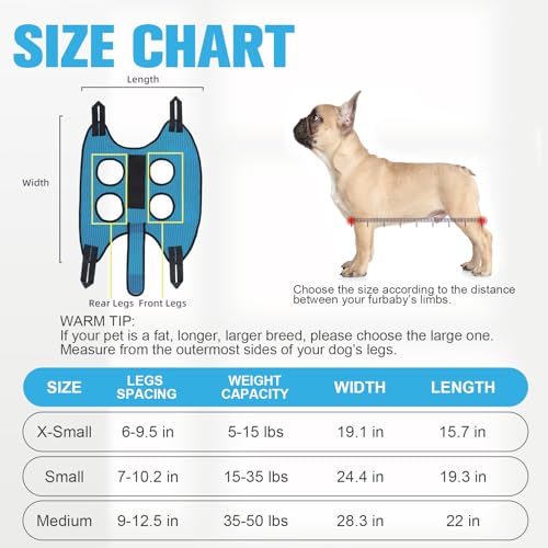 Dog Grooming Hammock Harness for Dog Cat with Pet Nail Clipper Trimmer (S / Dark Blue)