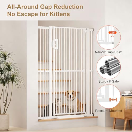 Jekriuet 57" Extra Tall Pet Gate (White)