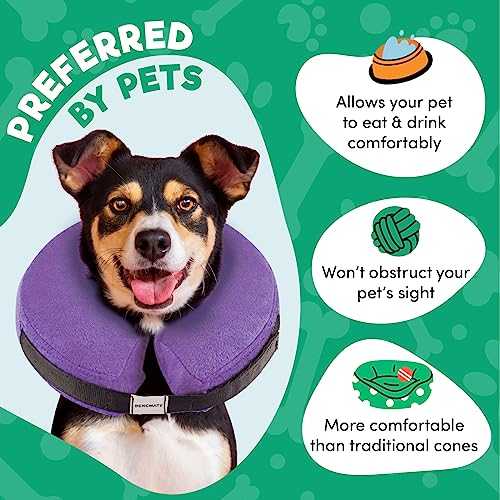 Inflatable Dog Cone Collar Alternative After Surgery Small (Purple / Small [Neck:4"-7"])