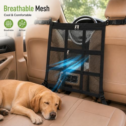Car Dog Barrier with Storage Pocket