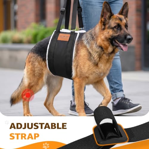 Adjustable Dog Lifting Harness (Black / Extra Large)