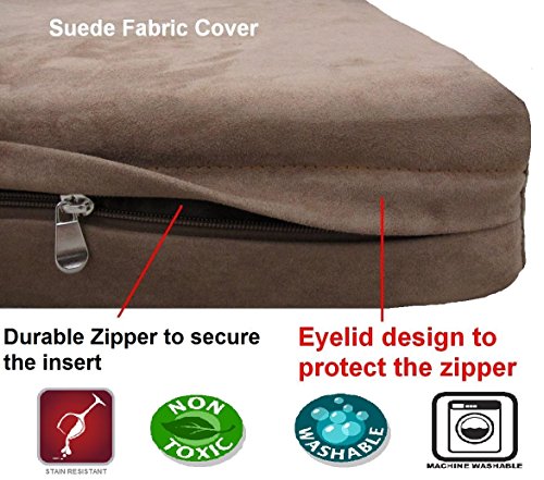 Orthopedic Gel Infused Cooling Memory Foam Dog Bed for Large Dog (XXL 55" Length X 37" Width / Microsuede in Brown)