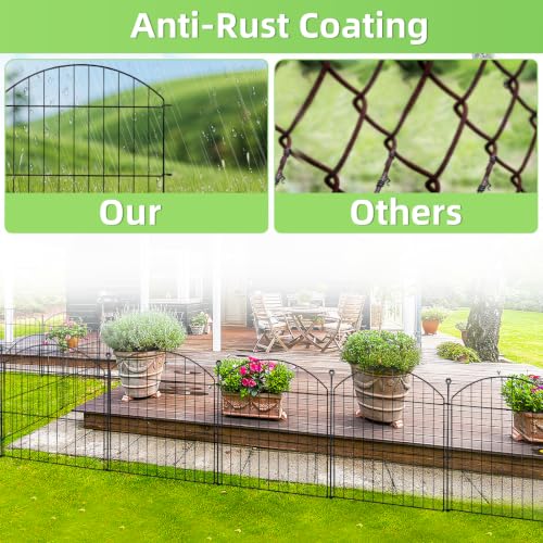 Decorative Garden Fence (Black / 24 in(H))