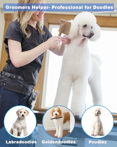 Dog Slicker Brush for Large Dogs (L / Wood)