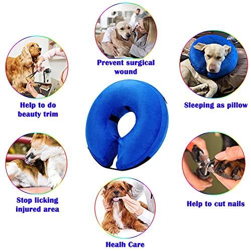 Inflatable Dog Cone Collar for After Surgery (Blue / X-Large (Neck: 18"-24"))