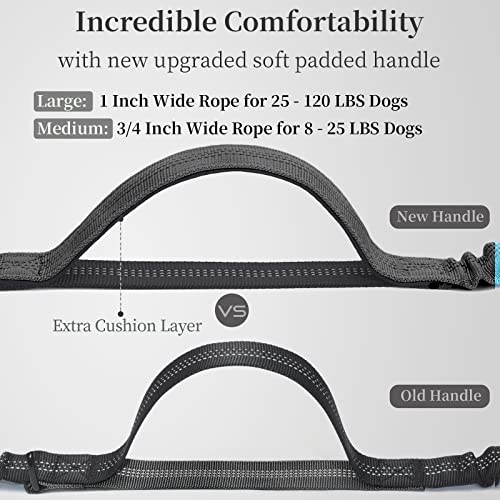 Hands Free Dog Leash with Zipper Pouch (Grey / Large)