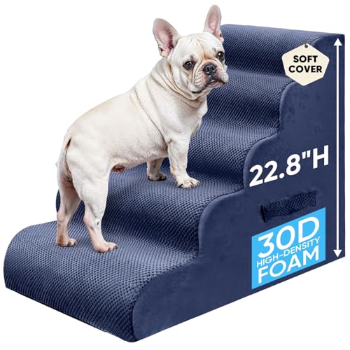 5 Step Pet Stairs for High Beds & Sofas (Blue / 5-step 22.8"H)